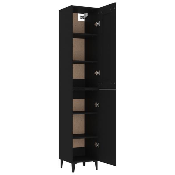 Grote foto vidaxl buffet haut noir 35x34x180 cm bois d ing nierie huis en inrichting overige