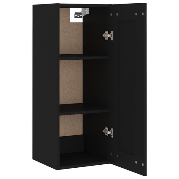 Grote foto vidaxl buffet haut noir 35x34x180 cm bois d ing nierie huis en inrichting overige