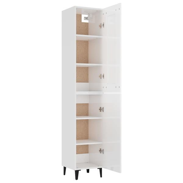 Grote foto vidaxl buffet haut blanc brillant 35x34x180 cm bois d ing ni huis en inrichting overige