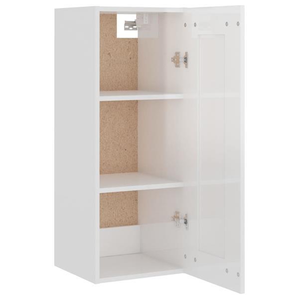 Grote foto vidaxl buffet haut blanc brillant 35x34x180 cm bois d ing ni huis en inrichting overige