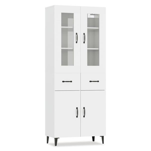 Grote foto vidaxl buffet haut blanc brillant 69 5x34x180 cm bois d ing huis en inrichting overige