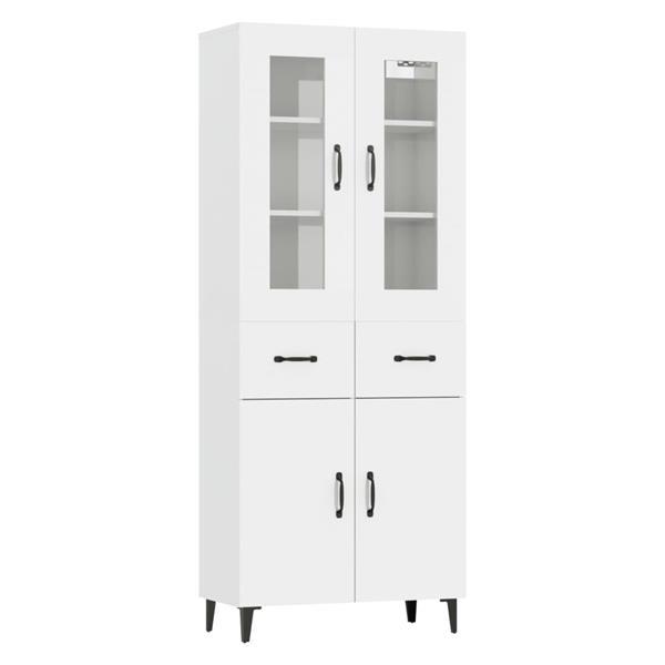 Grote foto vidaxl buffet haut blanc brillant 69 5x34x180 cm bois d ing huis en inrichting overige