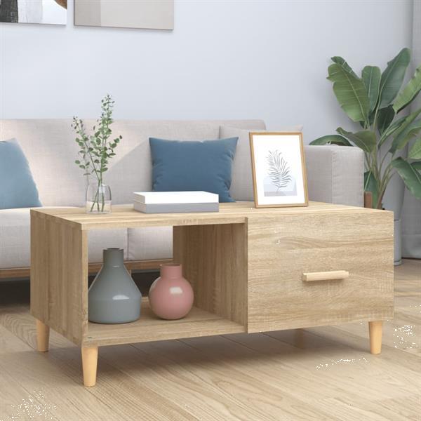 Grote foto vidaxl table basse ch ne sonoma 89 5x50x40 cm bois d ing nie huis en inrichting eettafels