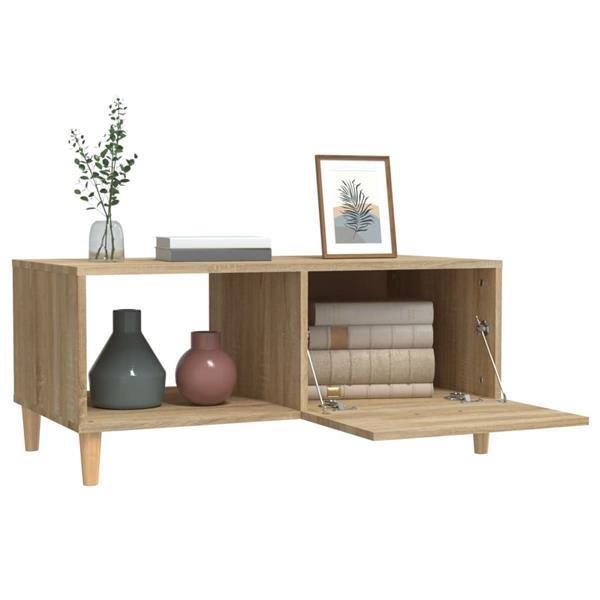 Grote foto vidaxl table basse ch ne sonoma 89 5x50x40 cm bois d ing nie huis en inrichting eettafels