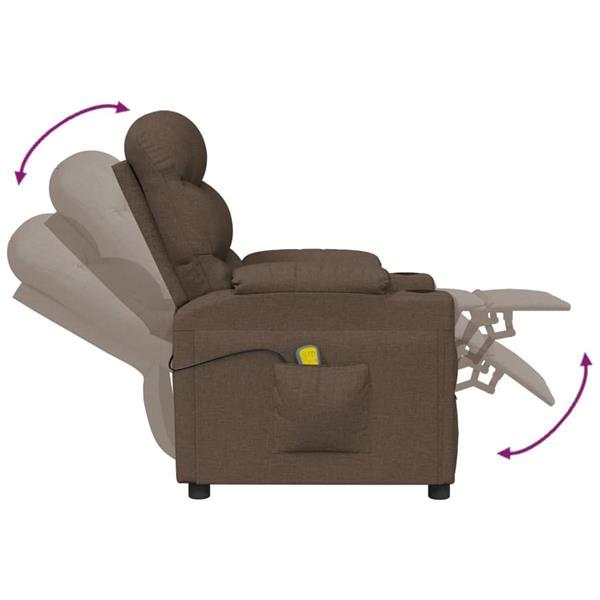 Grote foto vidaxl fauteuil de massage inclinable marron tissu huis en inrichting stoelen