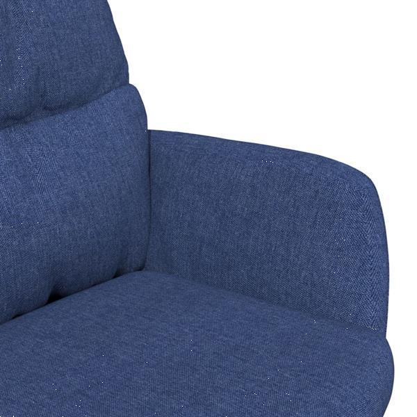 Grote foto vidaxl chaise de relaxation avec tabouret bleu tissu huis en inrichting stoelen