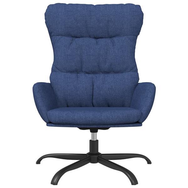 Grote foto vidaxl chaise de relaxation avec tabouret bleu tissu huis en inrichting stoelen
