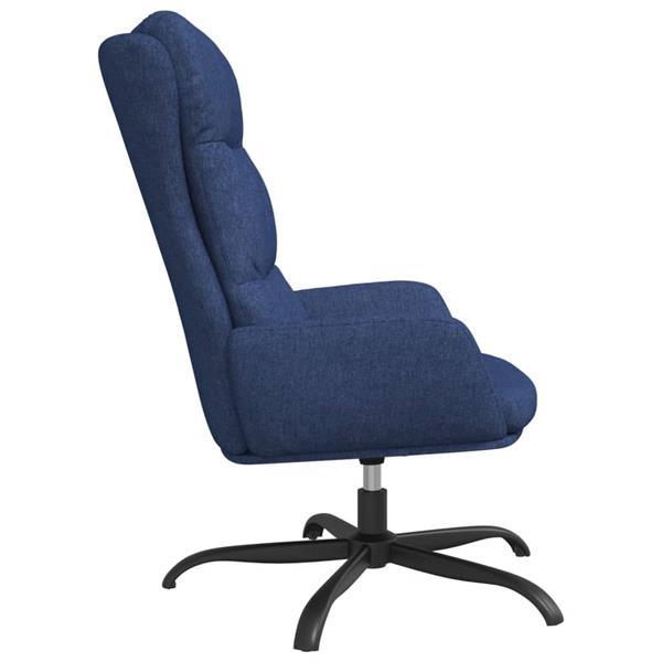 Grote foto vidaxl chaise de relaxation avec tabouret bleu tissu huis en inrichting stoelen