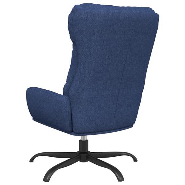 Grote foto vidaxl chaise de relaxation avec tabouret bleu tissu huis en inrichting stoelen