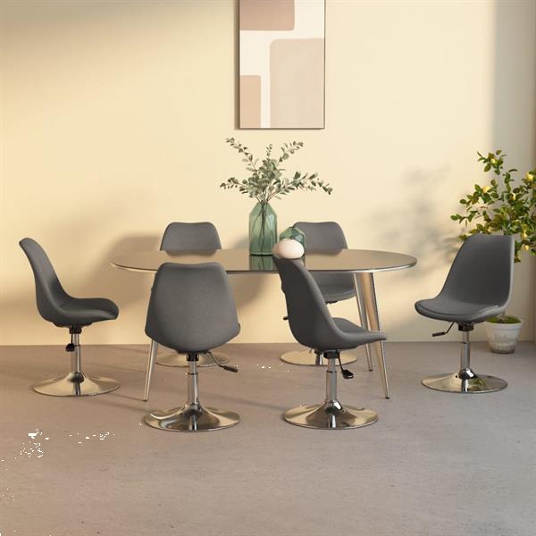 Grote foto vidaxl chaises pivotantes de salle manger 6 pcs gris clair huis en inrichting stoelen