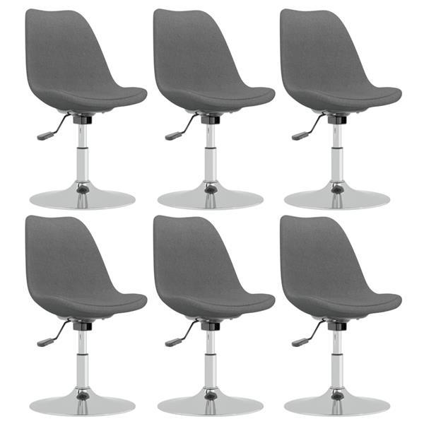 Grote foto vidaxl chaises pivotantes de salle manger 6 pcs gris clair huis en inrichting stoelen