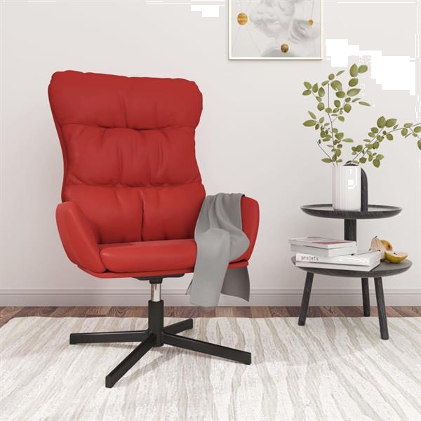Grote foto vidaxl chaise de relaxation rouge bordeaux similicuir huis en inrichting stoelen
