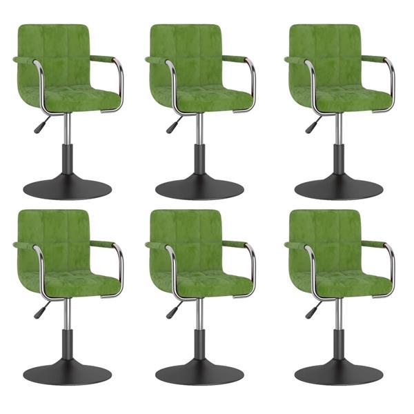 Grote foto vidaxl chaises pivotantes de salle manger 6 pcs vert clair huis en inrichting stoelen