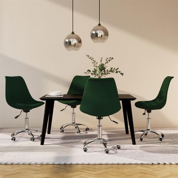 Grote foto vidaxl chaises pivotantes de salle manger 4 pcs vert fonc huis en inrichting stoelen