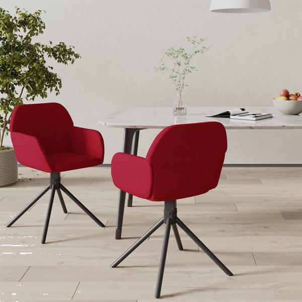 Grote foto vidaxl chaises pivotantes salle manger 2 pcs rouge bordeau huis en inrichting stoelen