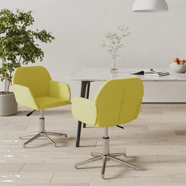 Grote foto vidaxl chaises pivotantes de salle manger 2 pcs vert clair huis en inrichting stoelen