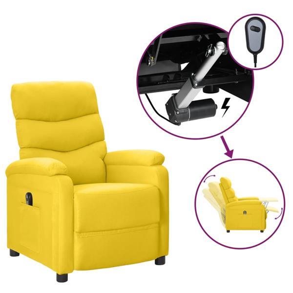 Grote foto vidaxl fauteuil inclinable lectrique jaune moutarde tissu huis en inrichting stoelen