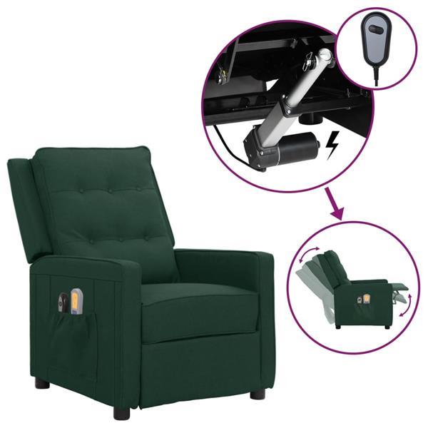 Grote foto vidaxl fauteuil de massage inclinable lectrique vert fonc huis en inrichting stoelen