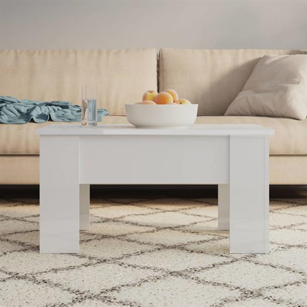 Grote foto vidaxl table basse blanc brillant 79x49x41 cm bois d ing nie huis en inrichting eettafels