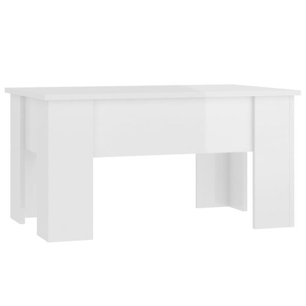 Grote foto vidaxl table basse blanc brillant 79x49x41 cm bois d ing nie huis en inrichting eettafels