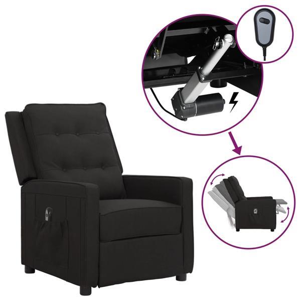 Grote foto vidaxl fauteuil inclinable lectrique noir tissu huis en inrichting stoelen