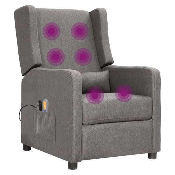 Grote foto vidaxl fauteuil de massage inclinable lectrique gris clair huis en inrichting stoelen