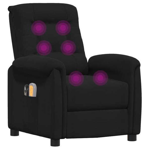 Grote foto vidaxl fauteuil inclinable de massage lectrique noir tissu huis en inrichting stoelen