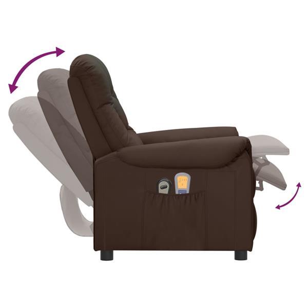Grote foto vidaxl fauteuil inclinable lectrique de massage marron simi huis en inrichting stoelen