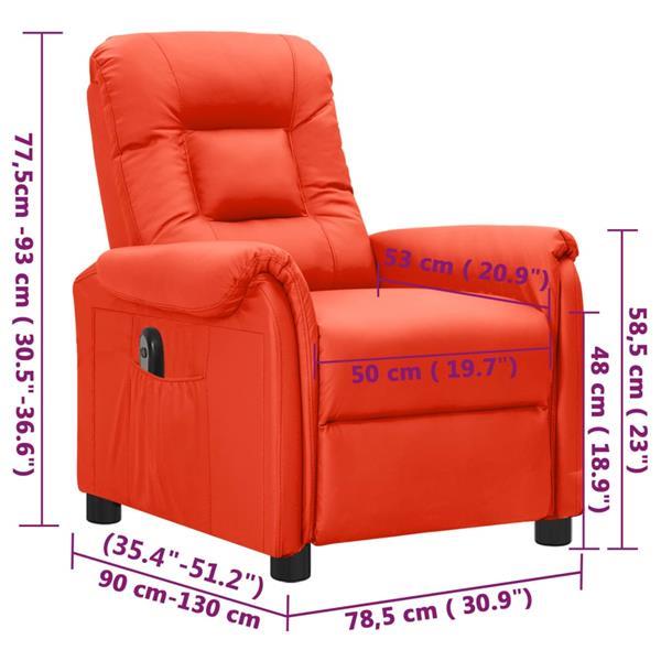 Grote foto vidaxl fauteuil inclinable lectrique rouge similicuir huis en inrichting stoelen