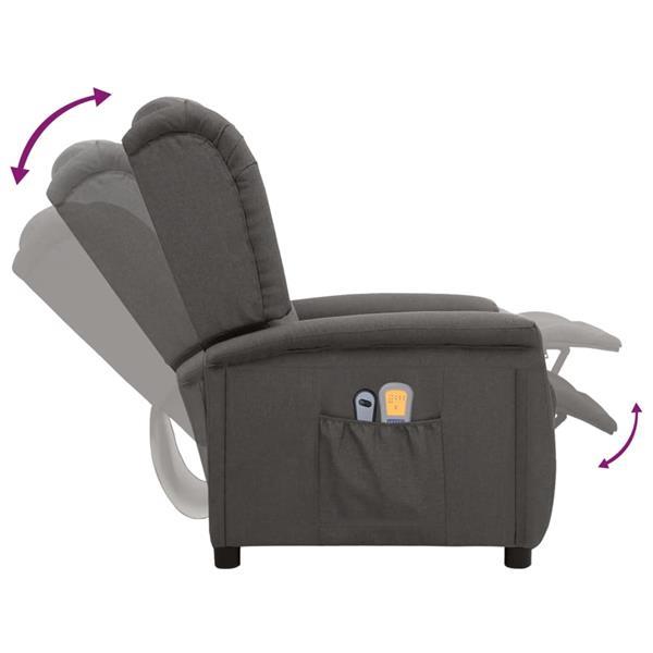 Grote foto vidaxl fauteuil de massage inclinable lectrique gris fonc huis en inrichting stoelen