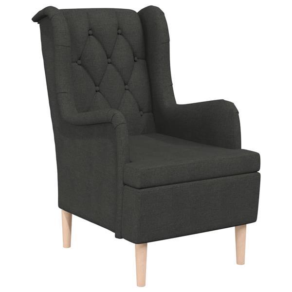 Grote foto vidaxl fauteuil avec tabouret gris fonc tissu huis en inrichting stoelen
