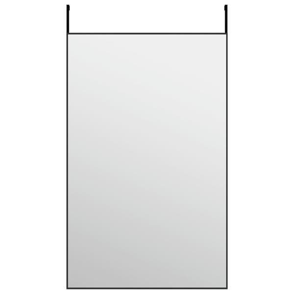 Grote foto vidaxl miroir de porte noir 50x80 cm verre et aluminium huis en inrichting woningdecoratie