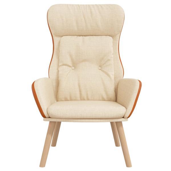 Grote foto vidaxl chaise de relaxation cr me tissu et pvc huis en inrichting stoelen