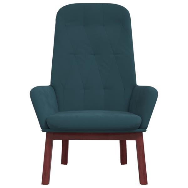 Grote foto vidaxl chaise de relaxation bleu velours huis en inrichting stoelen