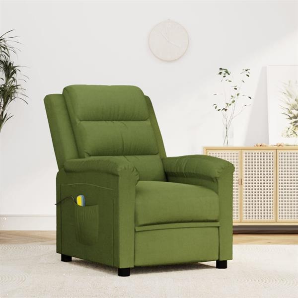 Grote foto vidaxl fauteuil de massage inclinable vert clair velours huis en inrichting stoelen