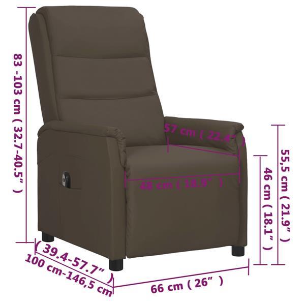 Grote foto vidaxl fauteuil inclinable lectrique gris similicuir huis en inrichting stoelen