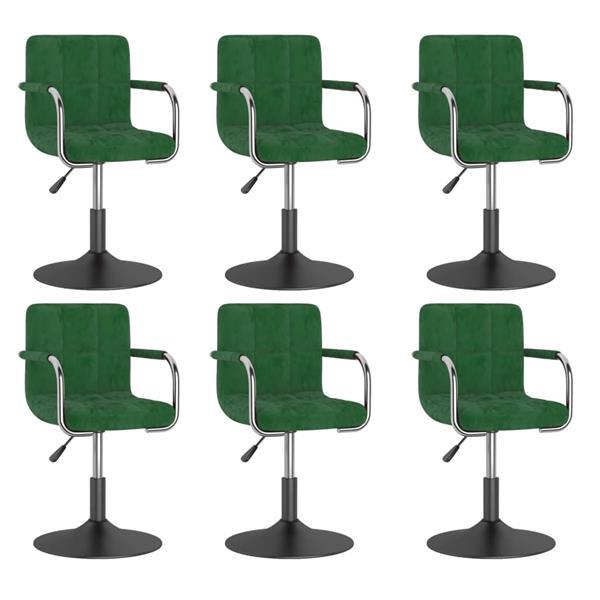 Grote foto vidaxl chaises pivotantes de salle manger 6 pcs vert fonc huis en inrichting stoelen