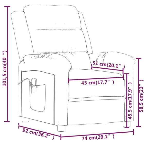 Grote foto vidaxl fauteuil de massage inclinable marron similicuir huis en inrichting stoelen