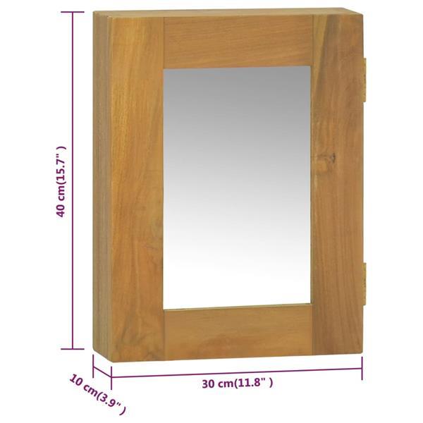 Grote foto vidaxl armoire miroir 30x10x40 cm bois de teck solide huis en inrichting overige