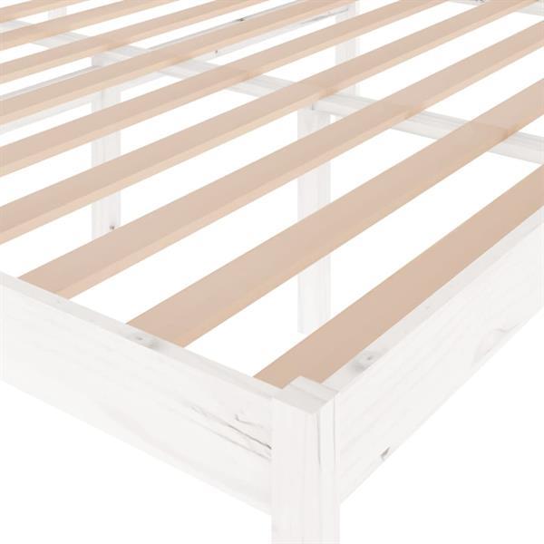 Grote foto vidaxl cadre de lit blanc bois de pin massif 160x200 cm huis en inrichting bedden