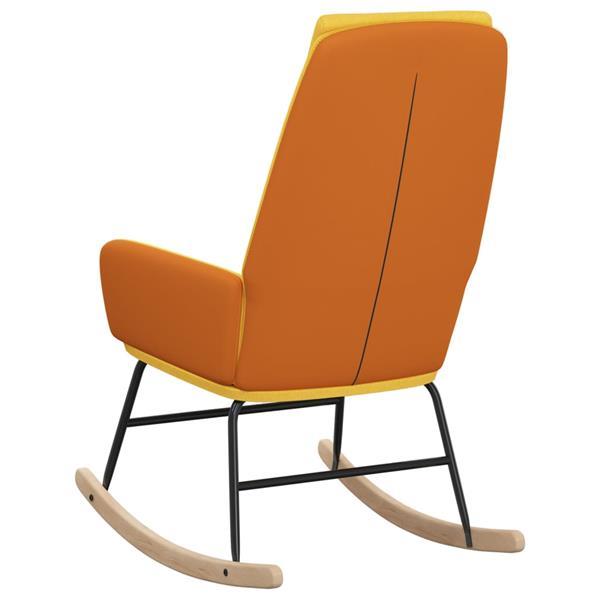 Grote foto vidaxl chaise bascule jaune moutarde tissu huis en inrichting stoelen
