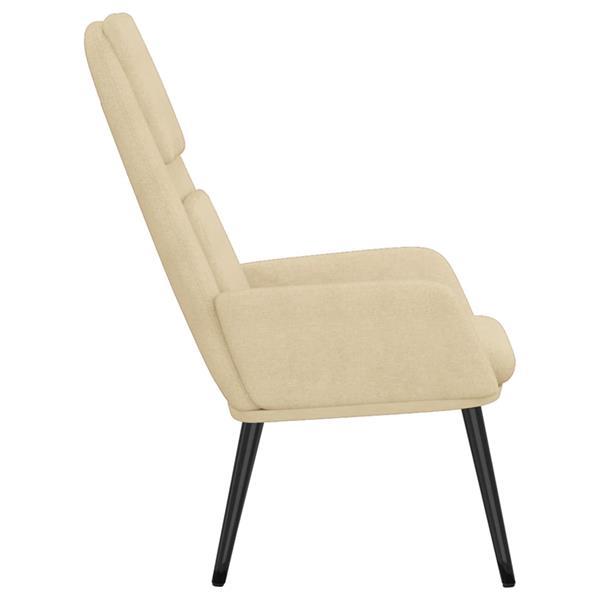 Grote foto vidaxl chaise de relaxation cr me tissu huis en inrichting stoelen