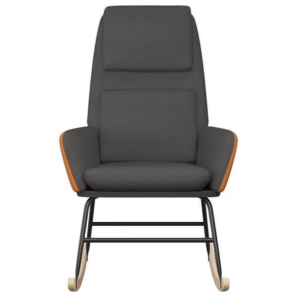 Grote foto vidaxl chaise bascule gris fonc tissu huis en inrichting stoelen