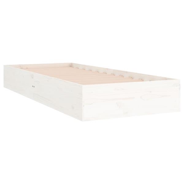 Grote foto vidaxl cadre de lit blanc bois massif 90x190 cm simple huis en inrichting bedden
