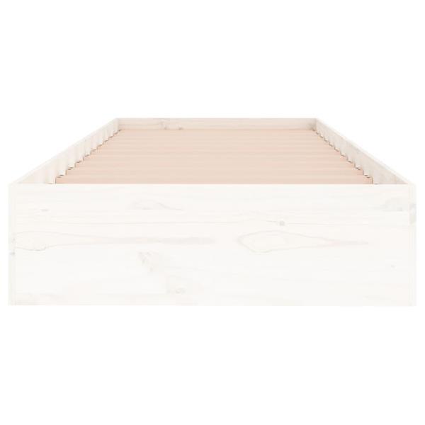 Grote foto vidaxl cadre de lit blanc bois massif 90x190 cm simple huis en inrichting bedden