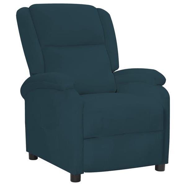 Grote foto vidaxl fauteuil inclinable bleu velours huis en inrichting stoelen