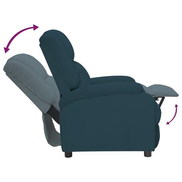 Grote foto vidaxl fauteuil inclinable bleu velours huis en inrichting stoelen