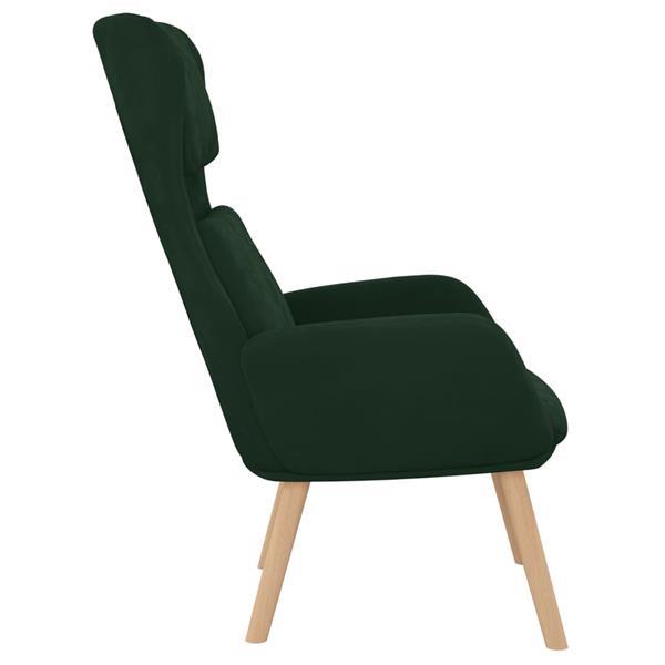 Grote foto vidaxl chaise de relaxation vert fonc velours huis en inrichting stoelen