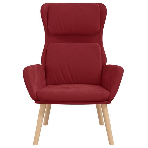 Grote foto vidaxl chaise de relaxation rouge bordeaux velours huis en inrichting stoelen