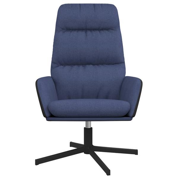 Grote foto vidaxl chaise de relaxation bleu tissu huis en inrichting stoelen